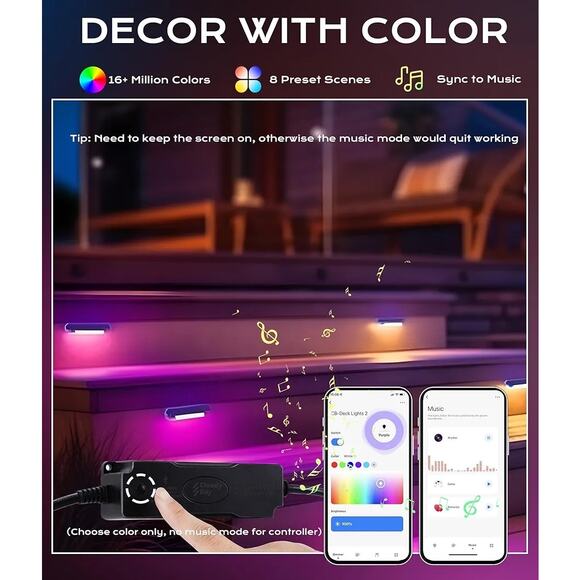 Cloudy Bay 8-Pack 7” Smart Hardscape LED Lights RGB Color Changing, Alexa/Google - Picture 7 of 9